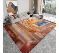 Générique Tapis Salon Résistante à la Tache Plumes Attrape-Rêves Style Indien, Tapis de décoration Chambre Moquette Crème Doux Antidérapant pour Chambre d'enfant Bureau à Domicile, 80 x 150 cm