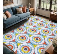 Générique Tapis Salon Rétro Années 70 90x150 cm, Decoration Maison | Tapis Imprimé Modernisme Milieu Du Siècle, pour Chambre, Descente de Lit, Lavable Moquette, Poil Ras, Antidérapant B2606