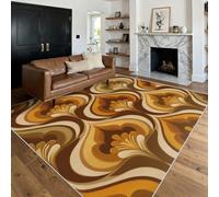 Générique Tapis Salon Rétro Années 70, Tapis Milieu du Siècle, Poils Antidérapant Courts Doux Moquette pour Salon Chambre Bureau pour Un Nettoyage Facile 80 x 150 cm P-&78