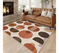 Générique Tapis Salon Rétro Années 70, Tapis Moderne du Milieu du Siècle, Poils Antidérapant Courts Doux Moquette pour Salon Chambre Bureau pour Un Nettoyage Facile 140 x 200 cm P-&87