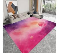 Générique Tapis Salon Romance Ciel étoilé Galaxie Étoiles Doux Lavables Antidérapant Carpet Thème de l'espace Polyester Carpette Chambre Decoration Moquette pour Porche Tapis de Salon 120 x 170cm