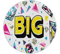 Générique Tapis Salon Rond Diamètre 180 cm, Style Lettres Et Diamants De Dessins Animés, Tapis Doux Antidérapant pour Décoration Salle à Manger Chambre Canapé Cuisine Chambre d'enfant, Coloré