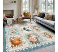 Générique Tapis Salon Rustique Ferme 200x200, Decoration de Chambre Motif Fleur Poulet, Tapis Lavable en Machine, Doux Antidérapant Poil Ras Grand Carpet BV154