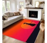 Générique Tapis Salon Samouraï Japonais 160x230cm, Orient Asiatique Antidérapant Tapis Doux Poil Ras Lavable en Machine pour Cuisine Bureau Chambre & Salle à Manger X-M10