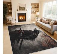 Générique Tapis Salon Samouraï Japonais 160x230cm, Orient Asiatique Antidérapant Tapis Doux Poil Ras Lavable en Machine pour Cuisine Bureau Chambre & Salle à Manger X-M11