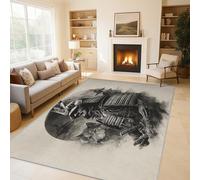 Générique Tapis Salon Samouraï Japonais 80x150 cm, Tapis Orient Asiatique pour Chambre, Moquette Antidérapant Lavable à Poils Ras, Paillasson Décor à La Maison C&J34