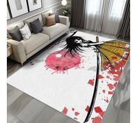 Générique Tapis Salon Samouraï, Tapis Anime Japonais, Poils Antidérapant Courts Doux Moquette pour Salon Chambre Bureau pour Un Nettoyage Facile 180 x 240 cm P-&92