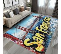 Générique Tapis Salon San Francisco, Tapis Graffiti Street Art, Poils Antidérapant Courts Doux Moquette pour Salon Chambre Bureau pour Un Nettoyage Facile 120x170 cm P-&92