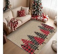 Générique Tapis Salon Sapin, Tapis Chambre Xmas Noël, Doux Flanelle Poil Court 80x150 cm - Lavable Antidérapant Paillasson H-23