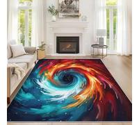Générique Tapis Salon Spirale Rouge et Bleue, Tourbillon Fantaisie Tapis Poil Ras Doux Antidérapant 60x90cm pour Chambre Salle à Manger Bureau, Décoration d'intérieur ZY&L12