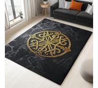 Générique Tapis Salon Symbole Viking Flocon De Neige Doré 80x150cm Tapis de Lavable Antidérapant Moderne, Poils Ras Super Doux, Moquette Décorer pour Chambre Salle à Manger et Cuisine