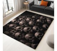 Générique Tapis Salon Ténèbres Horreur Squelettes 140 x 200 cm Doux Antidérapant Tapis Décoratif de Chambre Lavable en Machine Tapis pour Entree Interieur Noir de Chambre Salle a Manger
