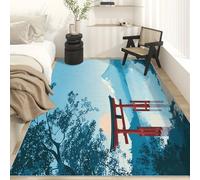 Générique Tapis Salon Torii Japonais Paillasson Interieur Entree Mont Fuji 40x60 cm, Moquette de Sol Doux et Antiderapant à Poils Courts, Tapis Sol Décor à La Maison C&J44