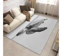 Générique Tapis Salon Tortue de Mer, Tapis Vie Marine, Poils Antidérapant Courts Doux Moquette pour Salon Chambre Bureau pour Un Nettoyage Facile 80 x 150 cm P-&117