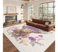 Générique Tapis Salon Vache des Highlands Paillasson Interieur Entree Bétail des Highlands Rustique 40x60 cm, Moquette de Sol Doux et Antiderapant à Poils Courts, Tapis Sol Décor à la Maison C&J95