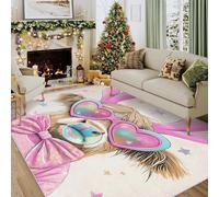 Générique Tapis Salon Vache des Highlands, Tapis Nœud Papillon Fille, Poils Antidérapant Courts Doux Moquette pour Salon Chambre Bureau pour Un Nettoyage Facile 140 x 200 cm P-&15