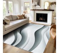Générique Tapis Salon Vagues Moderne 160x230 cm, Tapis Art des Lignes 3D pour Chambre, Moquette Antidérapant Lavable à Poils Ras, Paillasson Décor À La Maison C10