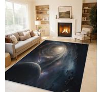 Générique Tapis Salon Vortex Cosmique 160x230 cm, Tapis Planète pour Chambre, Moquette Antidérapant Lavable à Poils Ras, Paillasson Décor à La Maison C&J51