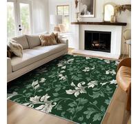 Générique Tapis Salon William Morris 140x200cm, Botanique Vert Antidérapant Tapis Doux Poil Ras Lavable en Machine pour Cuisine Bureau Chambre & Salle à Manger X-M10