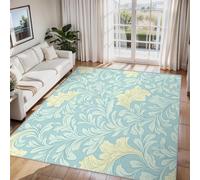 Générique Tapis Salon William Morris, Feuilles d'acanthe Bleu Vigne Tapis Poil Ras Doux Antidérapant 240x300cm pour Chambre Salle à Manger Bureau, Décoration d'intérieur ZY&L5