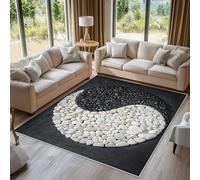 Générique Tapis Salon Yin Yang 140x200 cm, Tapis Tai Chi Pavé pour Chambre, Moquette Antidérapant Lavable à Poils Ras, Paillasson Décor à La Maison C20