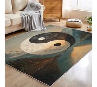 Générique Tapis Salon Yin Yang 80x120 cm, Tapis Tai Chi pour Chambre, Moquette Antidérapant Lavable à Poils Ras, Décor à la Maison C&J102