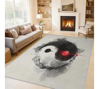 Générique Tapis Salon Yin Yang, Tapis Tai Chi Chinois, Poils Antidérapant Courts Doux Moquette pour Salon Chambre Bureau pour Un Nettoyage Facile 140 x 200 cm P-&72