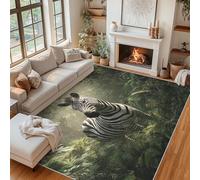 Générique Tapis Salon Zèbre, Tapis Jungle Tropicale, Poils Antidérapant Courts Doux Moquette pour Salon Chambre Bureau pour Un Nettoyage Facile 240 x 340 cm P-&36