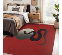 Générique Tapis Serpent, Grand Tapis Salon 160x230 Gothique Noir Rouge Carpette Chambre, Flanelle Poil Ras Moelleux - Antidérapa Lavable en Machine H-72