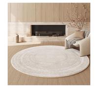 Générique Tapis Sol Rond Doux À Faible Poil, Tapiss Moelleux en Polyester for La Décoration du Salon Et De La Chambre, avec Dos Antidérapant(180 * 180cm)