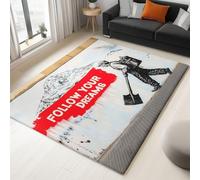 Générique Tapis Street Art Poursuis Ton Rêve, Multicolore Moquette Poils Courts Doux Tapis de Porte Lavable antidérapant pour la Maison Salon Restaurant Chambre Cuisine, Chambre de Jeu (120 × 170 cm)