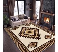 Générique Tapis Sud-Ouest américain Salon géométrie Grand Antidérapant à Poils Courts Doux Lavable en Machine Bureau Chambre Traditions amérindiennes80 x 120 cm