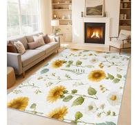Générique Tapis Tournesol, Tapis Entree Interieur Marguerite Plante, Poils Antidérapant Courts Doux Moquette Paillasson Interieur Entree Un Nettoyage Facile 60 x 90 cm P-&58