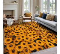 Générique Tapis Tournesol, Tapis Salon Motif Fleur Jaune 140x200 cm, Pile Courte, Antidérapant, pour Carpette Chambre, Descente de Lit, Lavable Interieur, Decoration Maison A(1041)