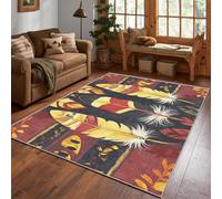 Générique Tapis Tribal Bohème, Tapis de Chambre Salon, Motif Navajo du Sud-Ouest, 100x150, Antidérapant, Lavable, Doux, Poil Ras, Decoration Maison A3742