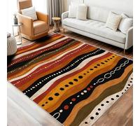 Générique Tapis Tribal, Tapis Carré de Chambre Salon, Motif Ethnique du Sud-Ouest, 100x100, Antidérapant, Lavable, Doux, Poil Ras, Decoration Maison A5081