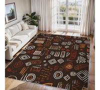 Générique Tapis Tribu Africaine, Tapis Entree Interieur Ethnique Boho, Poils Antidérapant Courts Doux Moquette Paillasson Interieur Entree Un Nettoyage Facile 60 x 90 cm P-&54