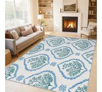 Générique Tapis Vert Botanique, Tapis Entree Interieur Feuille Plante Fleur, Poils Antidérapant Courts Doux Moquette Paillasson Interieur Entree Un Nettoyage Facile 50 x 80 cm P-&88