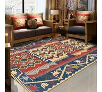 Générique Tapis Vintage Bohème Lavable - Tapis Léger À Poils Ras avec Dos Antidérapant, Parfait pour Le Salon, La Chambre, La Chambre D'étudiant Ou La Salle À Manger,A,60 * 90cm
