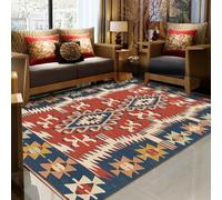 Générique Tapis Vintage Bohème Lavable - Tapis Léger À Poils Ras avec Dos Antidérapant, Parfait pour Le Salon, La Chambre, La Chambre D'étudiant Ou La Salle À Manger,C,50 * 80cm