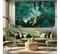 Générique Tapisserie Murale Décoration pour Salon, Chambre, Maison Tapestries Tapestry 160 x 200 cm,Modern Abstract Dark Green Orange Yellow Art Deco Patterns,