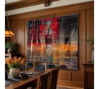 Générique Tapisserie Murale Personnalisé 180 x 230 cm, Custom Image Logo Text Personalized Tapestry, Abstrait Rouge, Orange, Jaune, Noir, Gris,