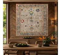 Générique Tapisserie Murale Tableau Décoration pour Salon, Chambre, Maison, Tapestries 70 x 100 cm,Motif floral rétro gris, rouge, bleu, beige, vert, jaune
