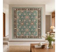Générique Tapisserie Murale Wedding Party Office Outdoor Garden, Custom Tapestries, 150 x 150 cm,Motif floral rétro bleu, beige, marron, rouge,
