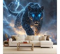 Générique tapisserie murales papier peint 250x180cm Léopard Aux Yeux Bleus Et Au Tonnerre papier peint intissé sans raccord Décor mural sans wallpaper en toile de peinture EB24-9899