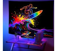 Générique Tapisserie Neon Surfeur Lumière Noire 150x100 cm