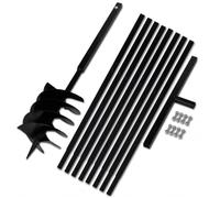 Générique Tarière de Sol avec Manche 200 mm et Tube d'extension 9 m Acier,Quincaillerie, Outils, Perceuses, Tarières, (Poids 15.55KG)