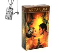 Générique Tarot Arcanum - édition de Poche, Papier cartonné, idéal pour Les débutants, Comprend Cartes et Collier