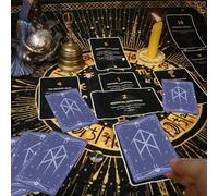 Générique Tarot Tablecloth - 63x63cm Tarot Witchery Supplies | Comfortable Materials Thick Velvet Fabric Create Beautiful Memories Altar Taarot Card Cloth for Kitchen Parties, Wall Decor