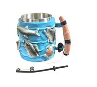 Générique Tasse à café - 300 ml Double Paroi en Acier Inoxydable Isolation Thermique,Mug rigolo avec canne à pêche,pour Père Copain Grand-père Oncle Lait Eau Bière Latte